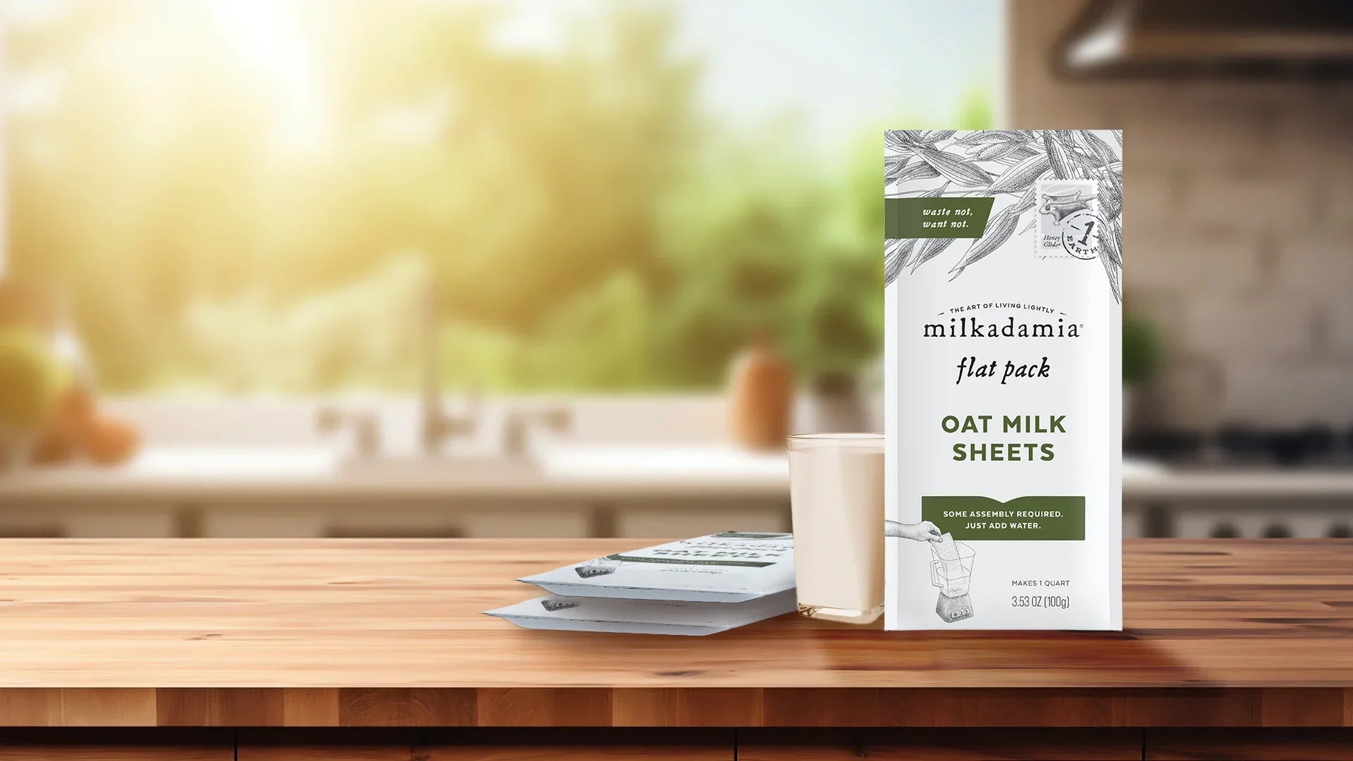 Milkadamia Flat Packs Reduce Packaging Waste and Carbon Emissions With DIY Oat Milk Sheets